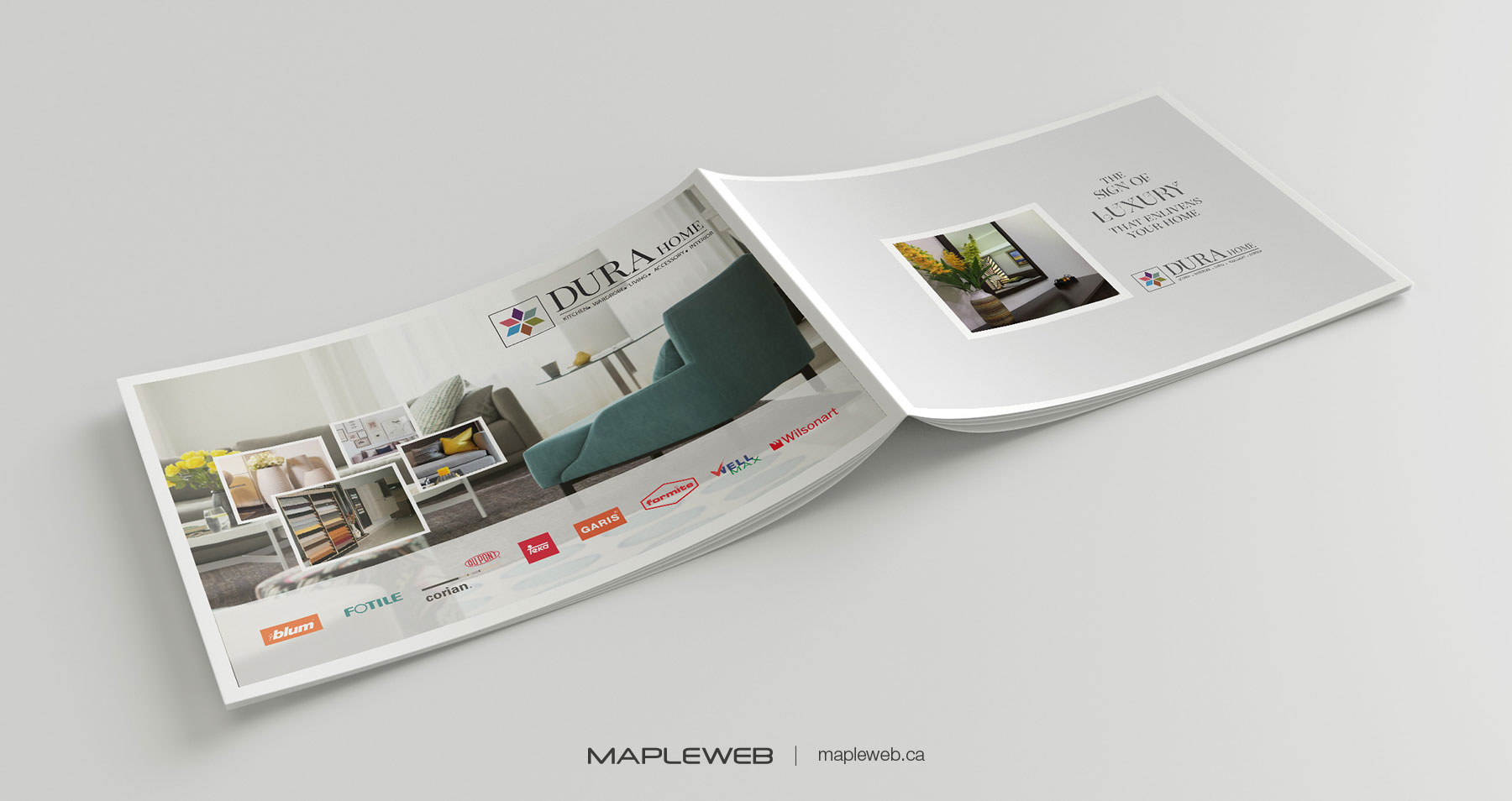 Dura Home Brand design by Mapleweb Photo Album Front and Last Page Displaying Design